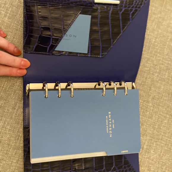 NIB Smythson Bond Organizer/Agenda in Blue Croc. GORGEOUS!! Retails for $455. - Picture 3 of 8